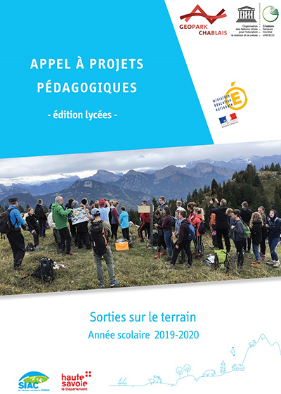 Couverture Appel à projets pédagogiques Lycée 2020-2021 du Géoparc du Chablais