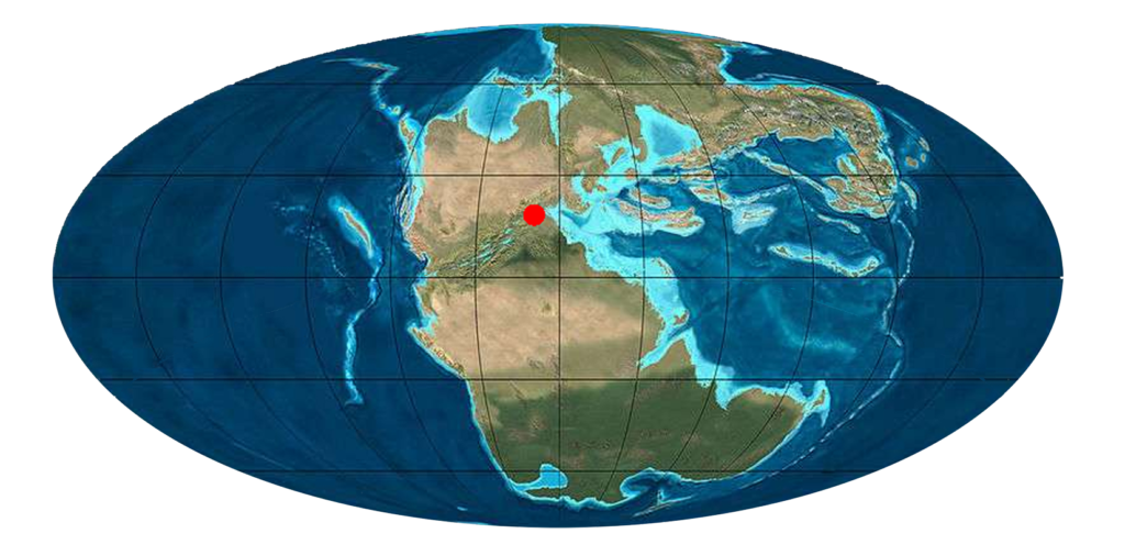 La Terre à la fin du Trias © Ron Blakey, Wikimedia Commons