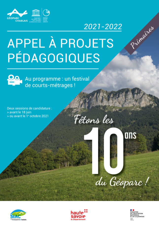 Couverture de l' appel à projets pédagogiques Primaires 2021-2022 du Géoparc du Chablais